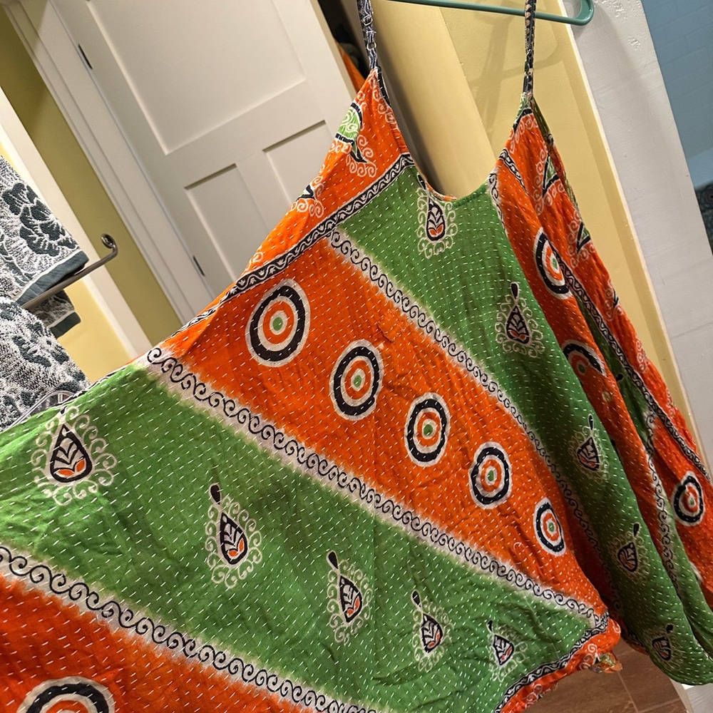 Kantha Bae cotton moonchild midi with evil eyes and pockets